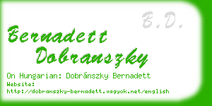bernadett dobranszky business card