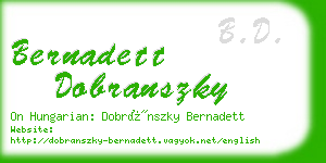 bernadett dobranszky business card